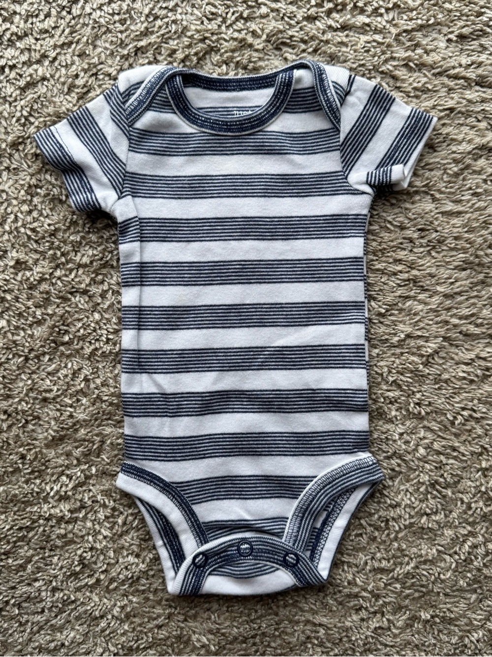 Just One You by Carter’s NB Navy & White Striped Short Sleeve Bodysuit Newborn